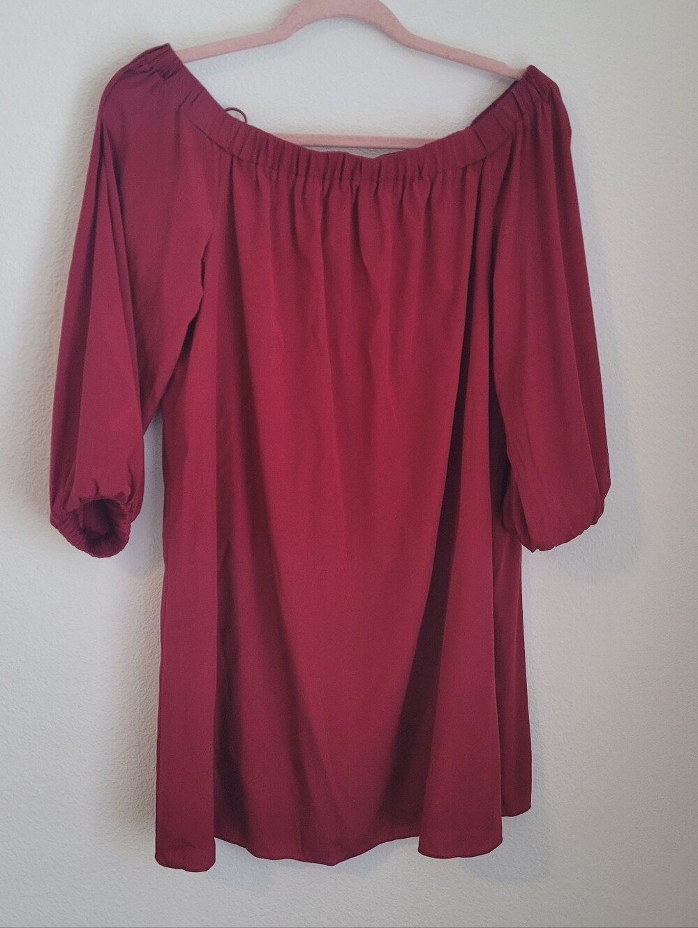​Alice + Olivia Red Silk Off the Shoulder Balloon Sleeve Mini Dress Size Small
